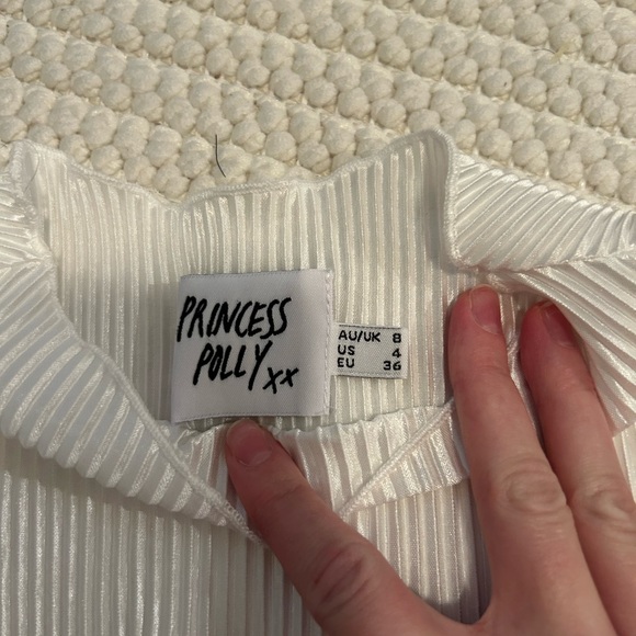 White Pleated Women's Top - Picture 2 of 2